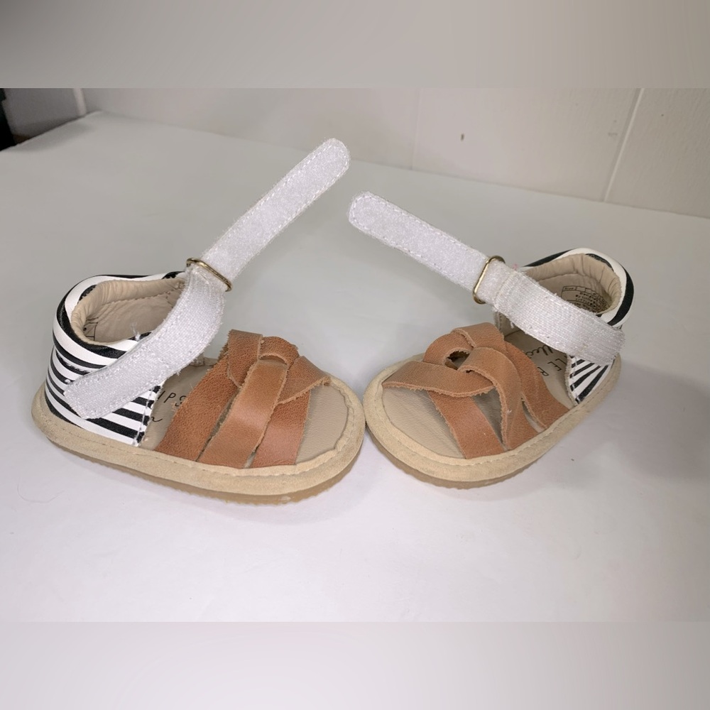 Little Bipsy Baylor Sandals - Camel & Black Stripe - Picture 4 of 10